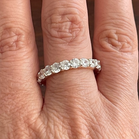 Cubic zirconia silver plated eternal band ring - Picture 6 of 8